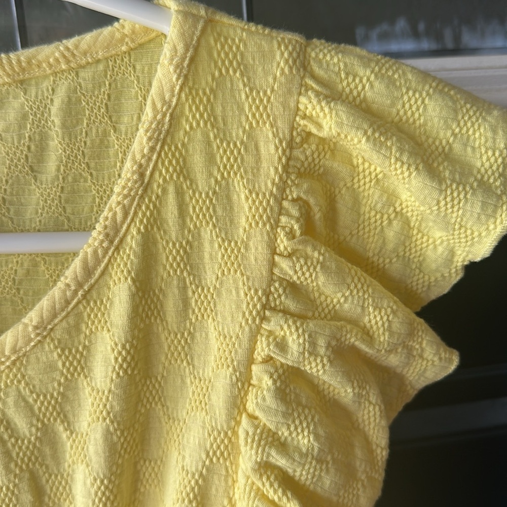 Yellow Ruffled Kids Dress - Picture 4 of 6